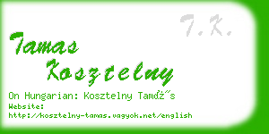 tamas kosztelny business card